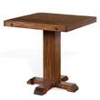 Reggie Bar Table- Adjustable Pedestal Base- 36 Inch Square Top- Brown
