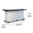 Orso Freestanding Home Bar Counter w Storage- 78 Inch White Solid Wood