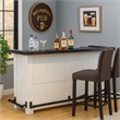 Orso Freestanding Home Bar Counter w Storage- 78 Inch White Solid Wood