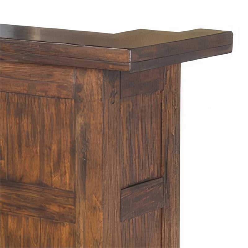 Reggie Freestanding Home Bar Counter- 78 Inch Cherry Brown Wood