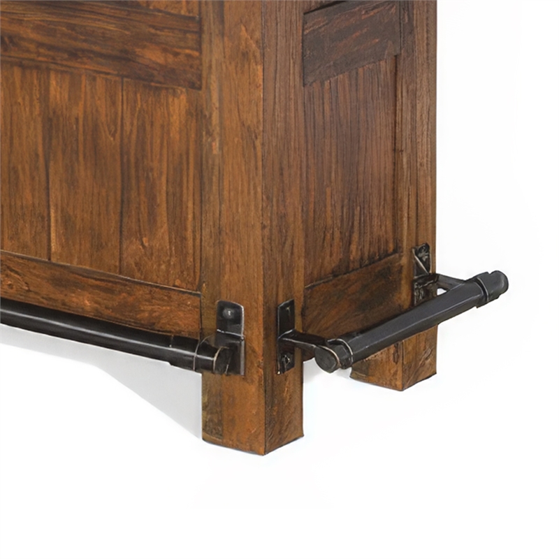 Reggie Freestanding Home Bar Counter- 78 Inch Cherry Brown Wood
