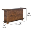 Reggie Freestanding Home Bar Counter- 78 Inch Cherry Brown Wood