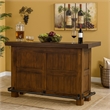 Reggie Freestanding Home Bar Counter- 78 Inch Cherry Brown Wood