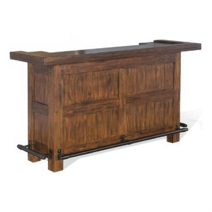 Reggie Freestanding Home Bar Counter- 78 Inch Cherry Brown Wood