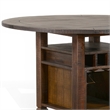 Flint Counter Height Table- 54 Inch Round- Brown Storage Pedestal Base