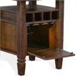 Flint Counter Height Table- 54 Inch Round- Brown Storage Pedestal Base