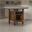 Flint Counter Height Table- 54 Inch Round- Brown Storage Pedestal Base