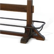 Flint Pub Bar Table- Black Metal Foot Rail- 78 Inch- Dark Brown Wood
