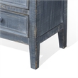 Rena Side End Table with 3 Drawers- 19 Inch Rustic Blue Mahogany Wood