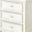 Rena Side End Table with 3 Drawers- 19 Inch Rustic White Mahogany Wood