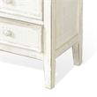 Rena Side End Table with 3 Drawers- 19 Inch Rustic White Mahogany Wood