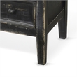 Rena Side End Table with 3 Drawers- 28 Inch Rustic Black Mahogany Wood