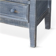 Rena Side End Table with 3 Drawers- 28 Inch Rustic Blue Mahogany Wood