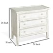 Rena Side End Table with 3 Drawers- 28 Inch Rustic White Mahogany Wood