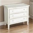 Rena Side End Table with 3 Drawers- 28 Inch Rustic White Mahogany Wood