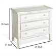 Rena Side End Table with 3 Drawers- 28 Inch Rustic White Mahogany Wood