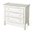 Rena Side End Table with 3 Drawers- 28 Inch Rustic White Mahogany Wood