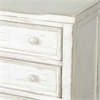 Rena Side End Table with 3 Drawers- 28 Inch Rustic White Mahogany Wood