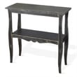 Rena Side End Table with Scallop Trim- 28 Inch Rustic Black Mahogany
