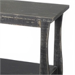 Rena Side End Table with Scallop Trim- 28 Inch Rustic Black Mahogany