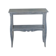 Rena Side End Table- Scallop Trim- 28 Inch Distressed Blue Mahogany