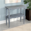 Rena Side End Table- Scallop Trim- 28 Inch Distressed Blue Mahogany