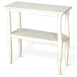 Rena Side End Table- Scallop Trim- 28 Inch Distressed White Mahogany