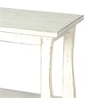 Rena Side End Table- Scallop Trim- 28 Inch Distressed White Mahogany