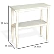 Rena Side End Table- Scallop Trim- 28 Inch Distressed White Mahogany