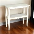 Rena Side End Table- Scallop Trim- 28 Inch Distressed White Mahogany