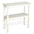 Rena Side End Table- Scallop Trim- 28 Inch Distressed White Mahogany