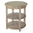 Rena Side End Table- 2 Shelves- 24 Inch Plank Light Brown Mahogany