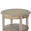 Rena Side End Table- 2 Shelves- 24 Inch Plank Light Brown Mahogany