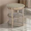 Rena Side End Table- 2 Shelves- 24 Inch Plank Light Brown Mahogany
