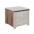 Nelly Side End Table- 1 Drawer and Shelf- 24 Inch Gray Mahogany Wood