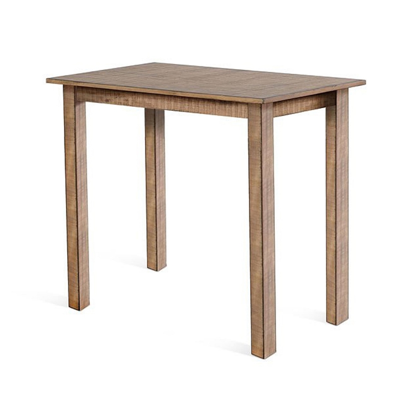 Rena Counter Table- 48 Inch Rectangular Beige Pebble Mahogany Wood