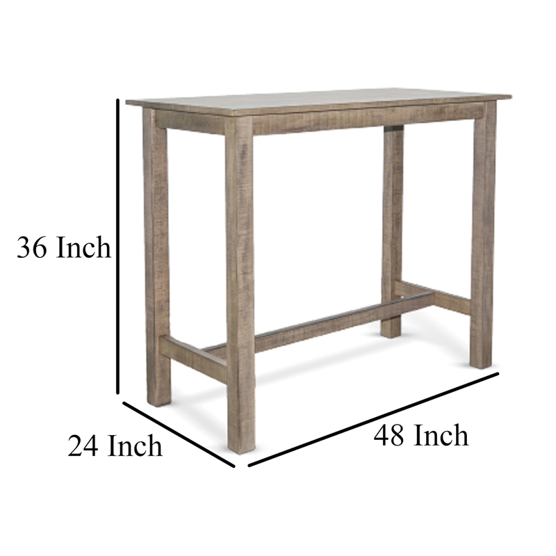 Rena Counter Table- 48 Inch Rectangular Beige Pebble Mahogany Wood