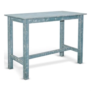 Rena Counter Table- 48 Inch Rectangular Grass Green Mahogany Wood