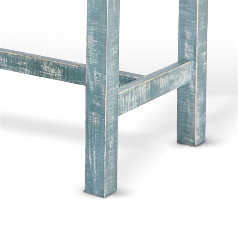 Rena Bar Height Table- 48 Inch Rectangular Seagrass Mahogany Wood