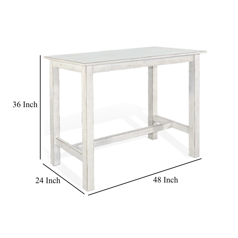 Rena Counter Table- 48 Inch Rectangular White Sand Mahogany Wood