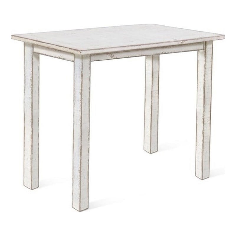 Rena Counter Table- 48 Inch Rectangular White Sand Mahogany Wood