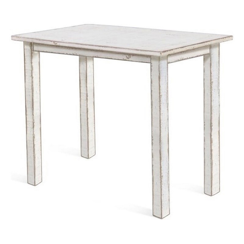 Rena Counter Table- 48 Inch Rectangular White Sand Mahogany Wood
