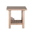 Anva End Table- Light Brown Mahogany- Shelf- Rectangular 24 Inch