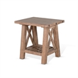 Anva End Table- Light Brown Mahogany- Shelf- Rectangular 24 Inch