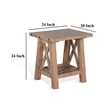 Anva End Table- Light Brown Mahogany- Shelf- Rectangular 24 Inch