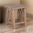 Anva End Table- Light Brown Mahogany- Shelf- Rectangular 24 Inch