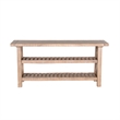 Anva Sofa Table- Light Brown Mahogany- 2 Shelves- Rectangular 60 Inch