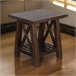 Anva Side End Table- Dark Brown Mahogany- Shelf- Rectangular 24 Inch