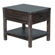 Nikay Side End Table- 1 Drawer- Shelf- Dark Brown Mindi Wood- 26 Inch