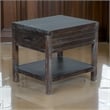 Nikay Side End Table- 1 Drawer- Shelf- Dark Brown Mindi Wood- 26 Inch